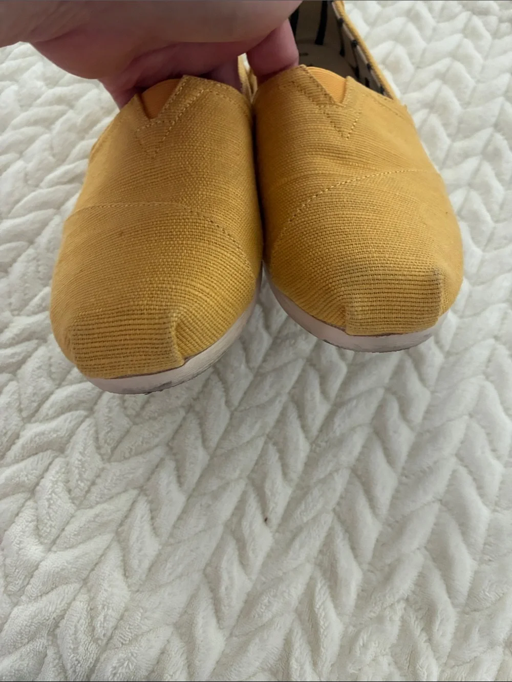 TOMS Mustard Yellow Canvas Slip-Ons